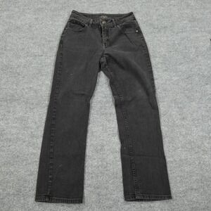 Lee Riders Jeans Womens 8P Black Straight Leg Stretch Petite Everyday Classic